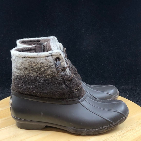 Sperry Womens Duck Boots Saltwater Ombre Rain Boot Wool Size 7 M US - Picture 5 of 10